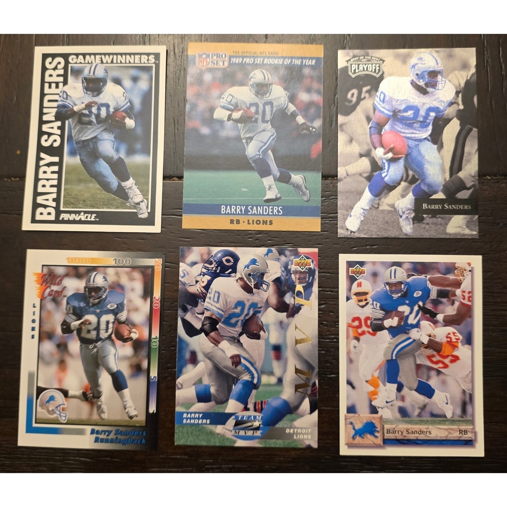 Barry‎ Sanders Football Cards Lot Lions Rookie Pro Set 1989 NFL Vintage